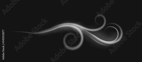 Canvas Print Air current of smoke or fog, isolated gale swirls and whirls of vapor or fumes