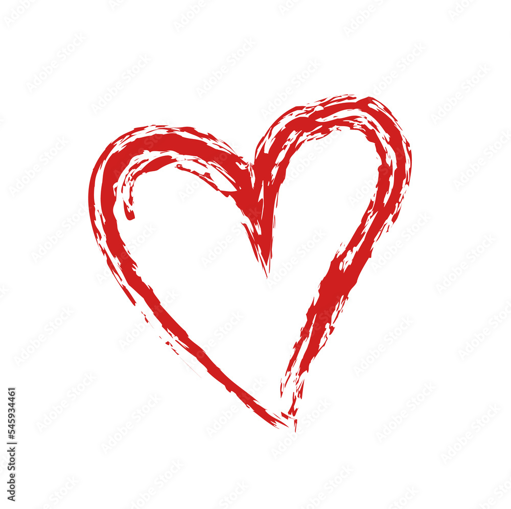 Heart chalk drawing symbol.