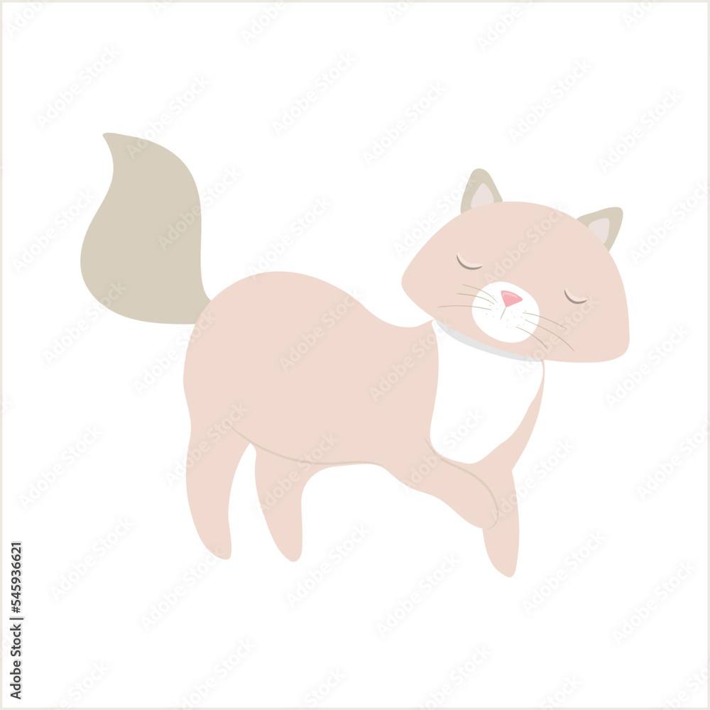 Vector cat clip art illustration with closed eyes Vector cat clip art illustration with closed eyes