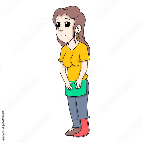 illustration of disabled woman on one leg carrying documents to apply for a job