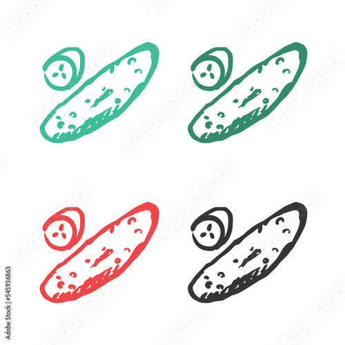 Cucumber icon, Green Cucumbers icon, Cucumber logo vector icons in multiple colors