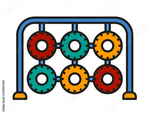 Playground Tires icon color outline vector.