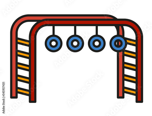 Kid Monkey Bars icon color outline vector.