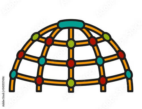 Half Round Monkey Bar icon color outline vector.