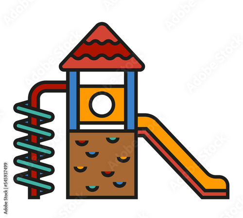 Slide playground for children icon color outline vector.