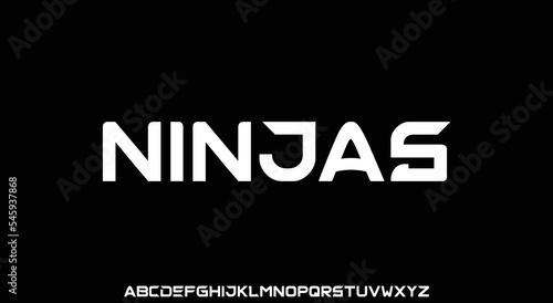 NINJAS Minimal urban font. Typography with dot regular and number. minimalist style fonts set. vector illustration