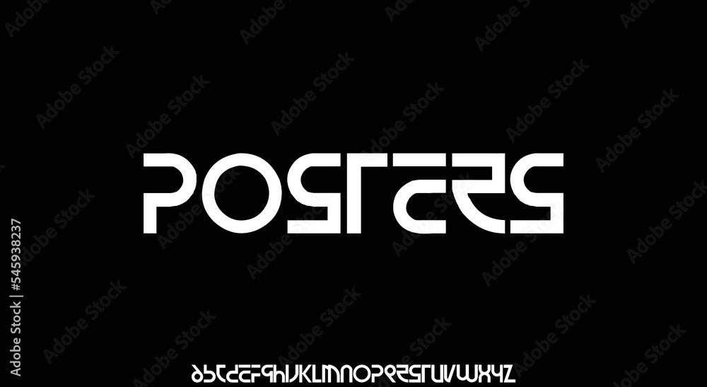 POSTERS Minimal urban font. Typography with dot regular and number. minimalist style fonts set. vector illustration
