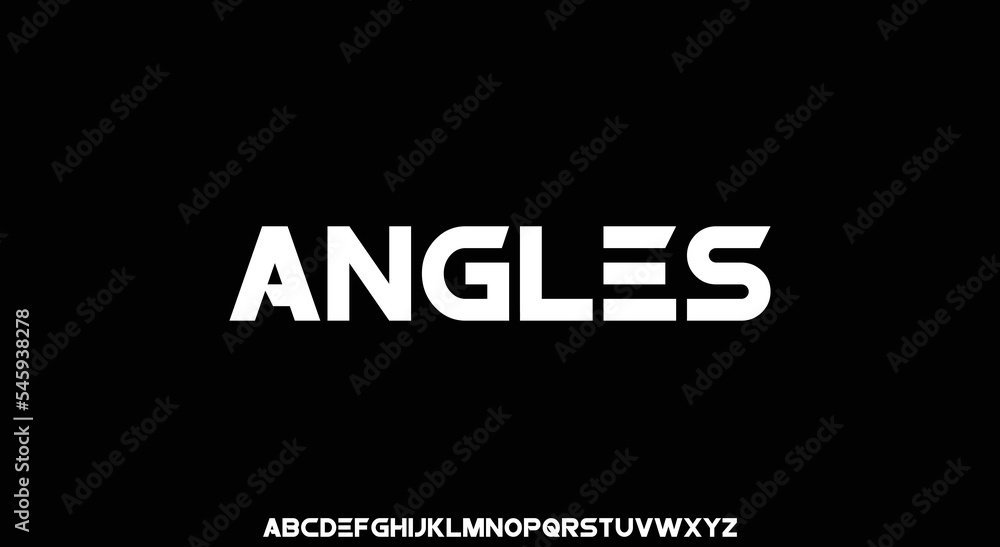 ANGLES Minimal urban font. Typography with dot regular and number. minimalist style fonts set. vector illustration