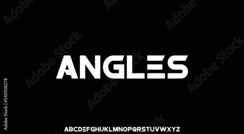 ANGLES Minimal urban font. Typography with dot regular and number. minimalist style fonts set. vector illustration