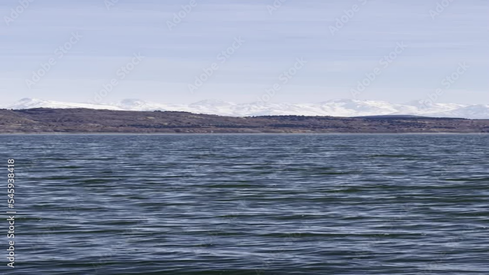 River with snowy mountains River with snowy mountains