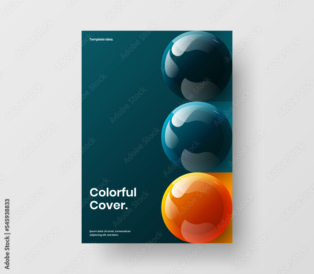 Original pamphlet vector design layout. Minimalistic 3D balls journal cover template. Original pamphlet vector design layout. Minimalistic 3D balls journal cover template.