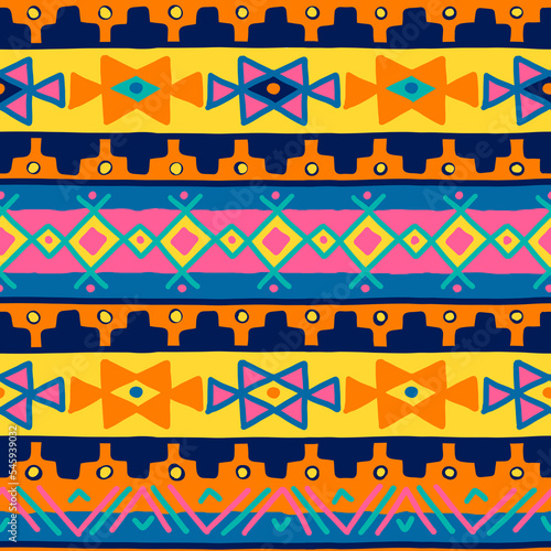 Aztec tribal seamless pattern. Native American Southwest, Navajo for wallpaper, fabric, textile, blanket, scrapbook