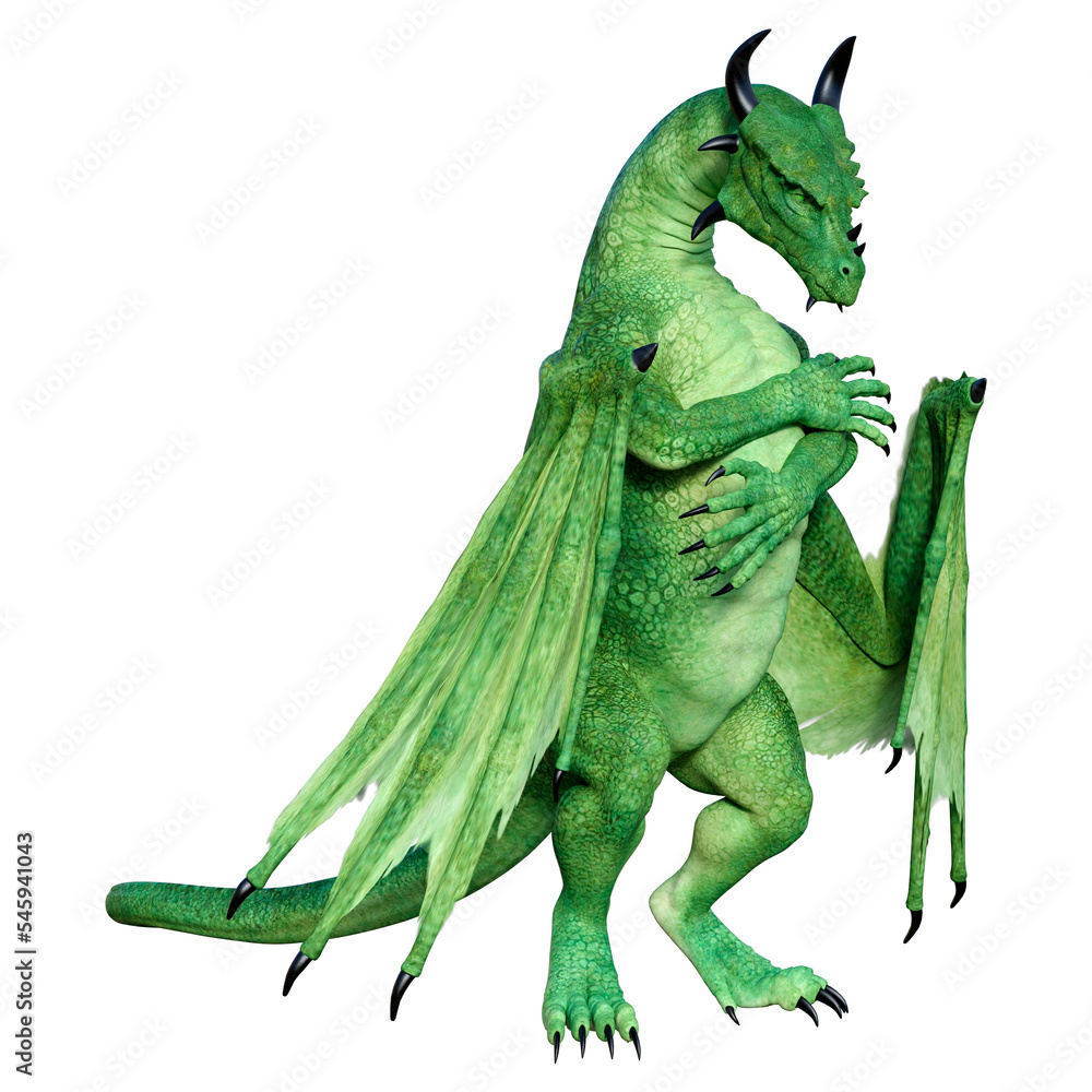 Obraz premium 3D Rendering Fairy Tale Dragon on White