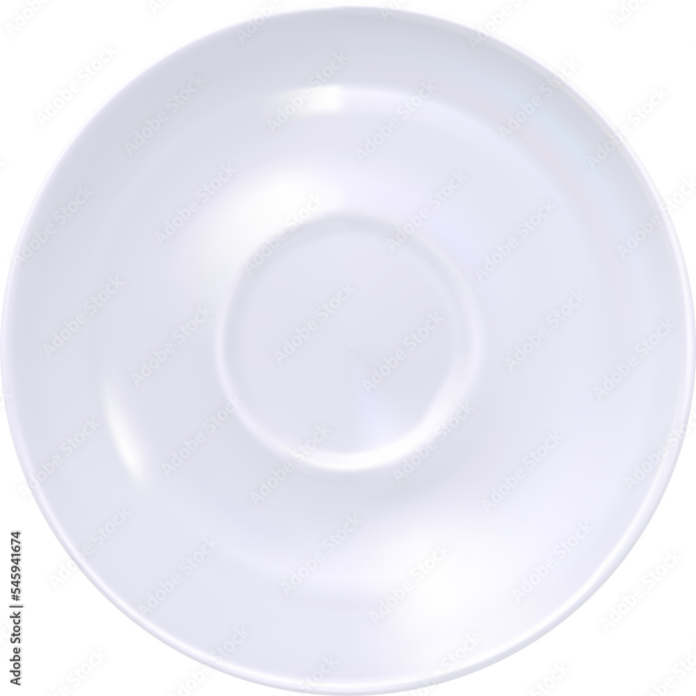 White Round Saucer On Transparent Background. Top View. Photo Realistic Illustration White Round Saucer On Transparent Background. Top View. Photo Realistic Illustration