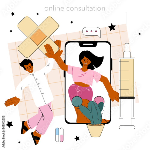 Therapist online service or platform. Healthcare and prevention