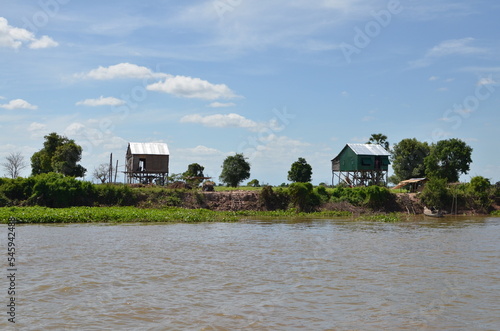 Coast of Mekong River phnom Phen Cambodia Sunny day