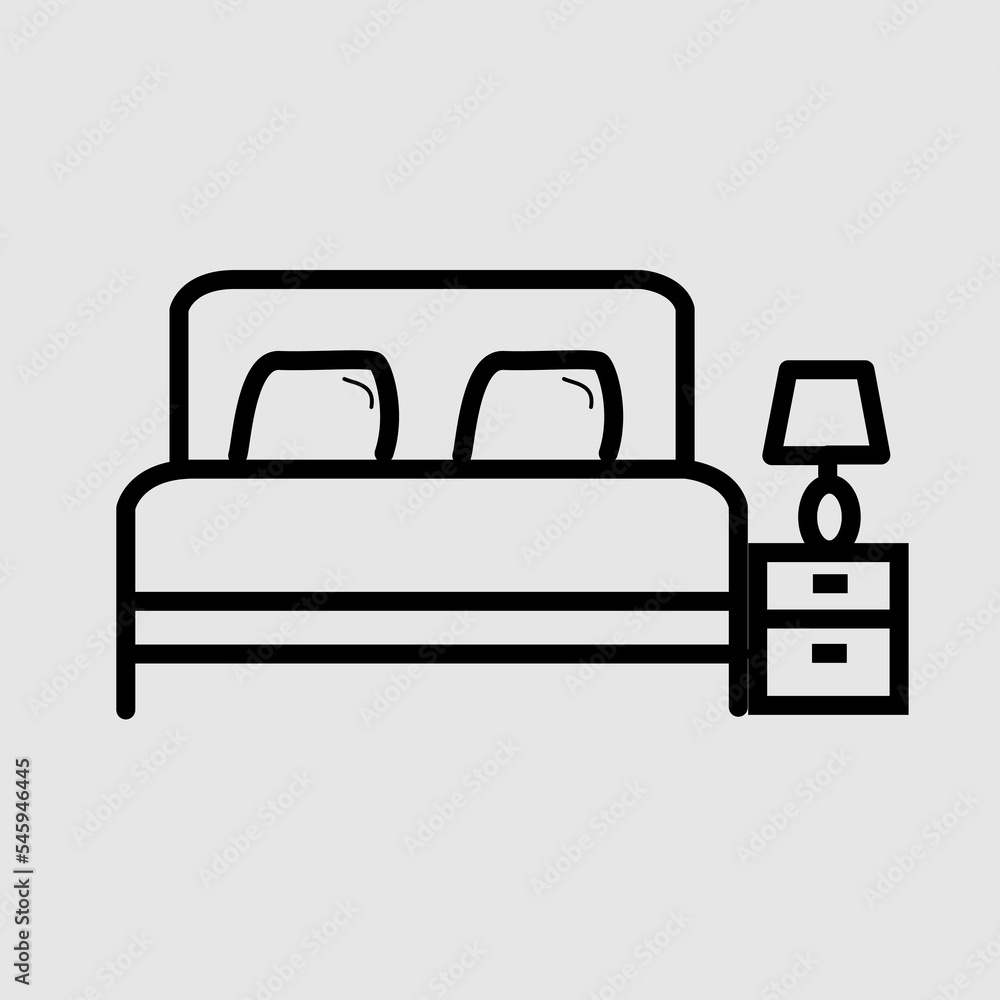 double bed flat icon. Hotel flat icon double bed flat icon. Hotel flat icon