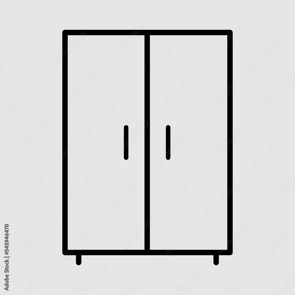 Wardrobe icon in black line style icon Wardrobe icon in black line style icon
