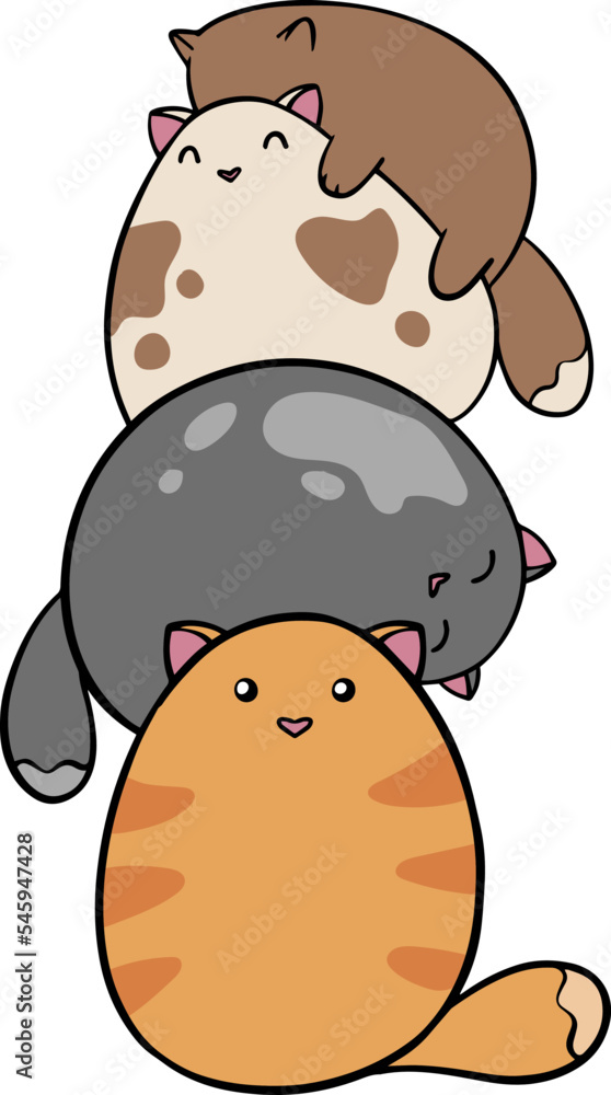 vector cats set of stickers cats in different poses vector cats set of stickers cats in different poses