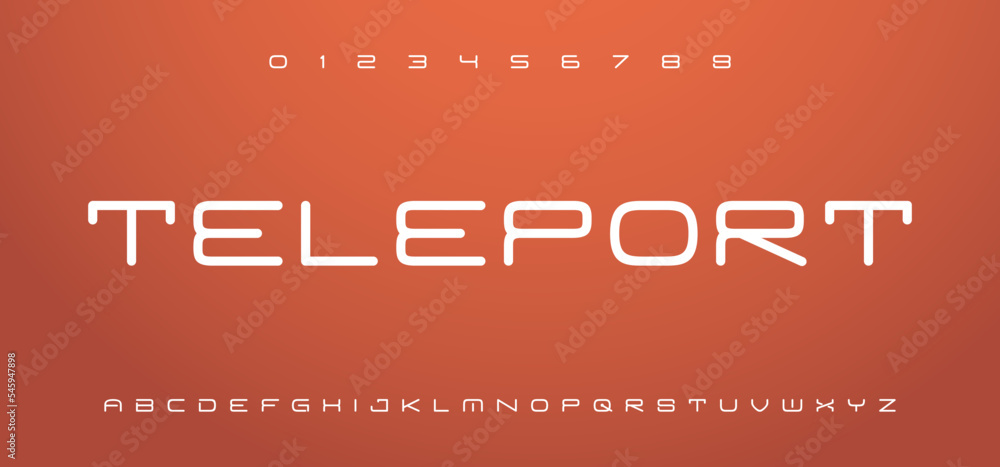 Teleport, Sport, action and tech fonts. Typography urban style font for technology. Strong and bold modern letter font.	