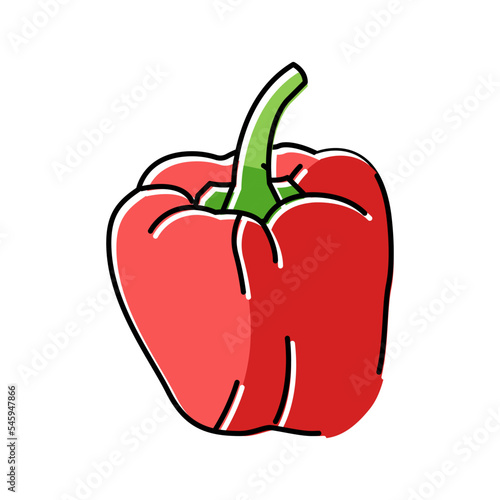 red pepper color icon vector illustration