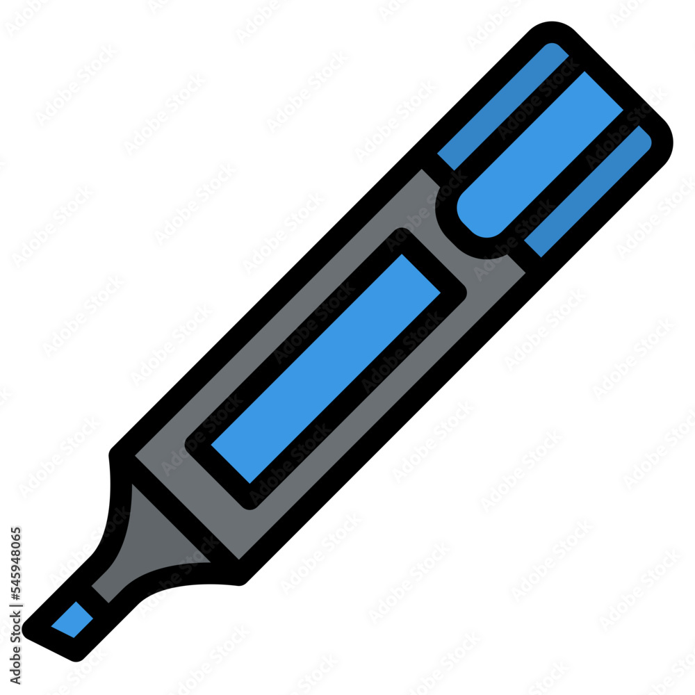 highlighter pen stationery office supply icon highlighter pen stationery office supply icon