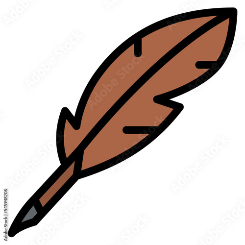 quill pen write stationery office supply icon