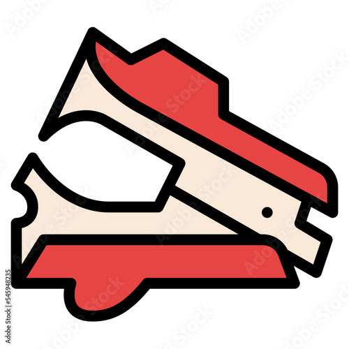 stapler remover stationery office supply icon