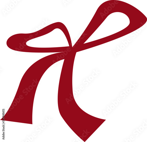 Red ribbon for decor sweets flat icon
