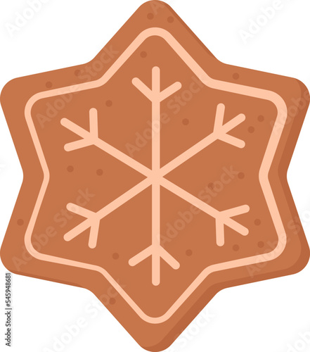 Star-shaped gingerbread flat icon Tasty sweets