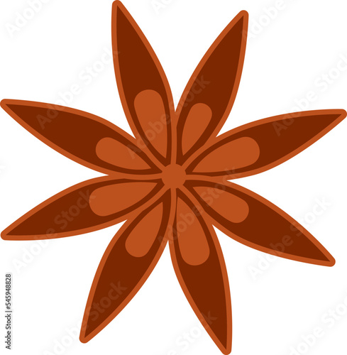 Star anise spice for mulled wine flat icon Ingredients