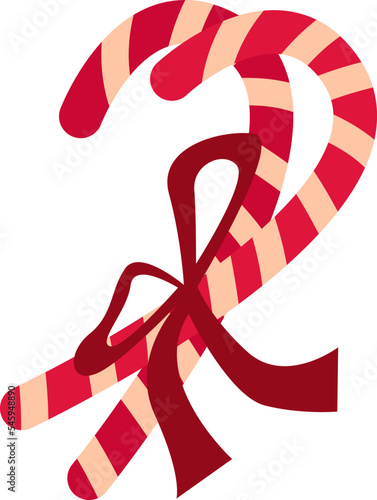 Tasty lollipop flat icon Sweet Christmas present