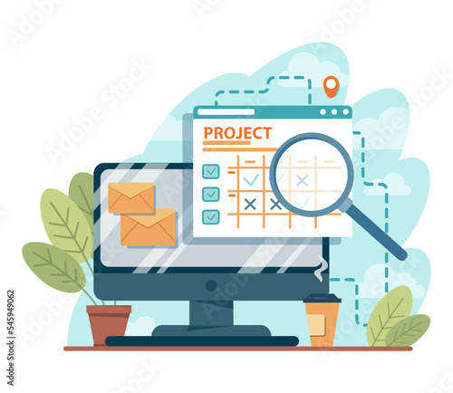 Project tracking concept. Successful business project planning