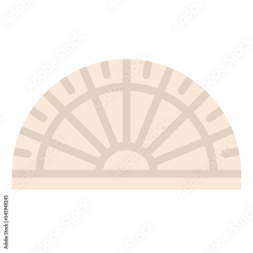 half circle protractor math stationery school supply icon