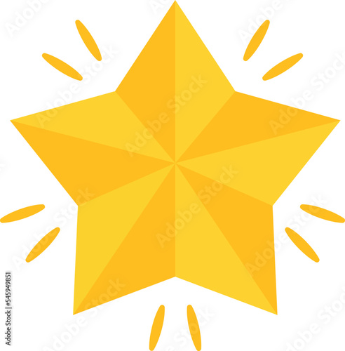 Golden star christmas emoji flat icon