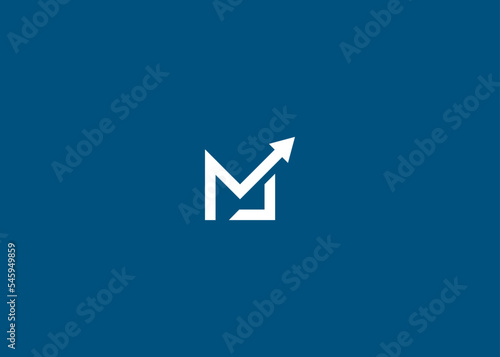 letter m finance logo design vector illustration template