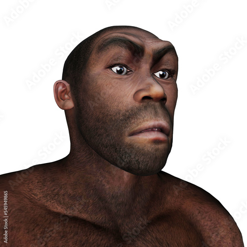 Fotografi Male homo erectus angry - 3D render