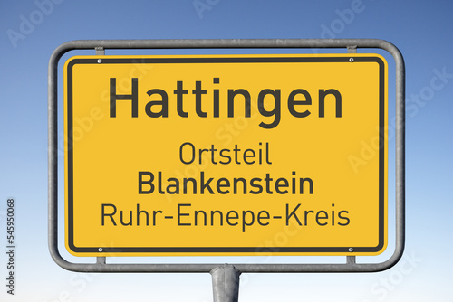 Ortstafel Hattingen  Ortsteil Blankenstein   Symbolbild 