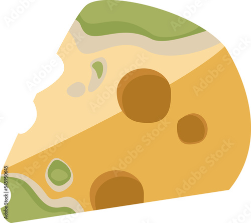 Rotten food flat icon Moldy cheese Unhealthy dish