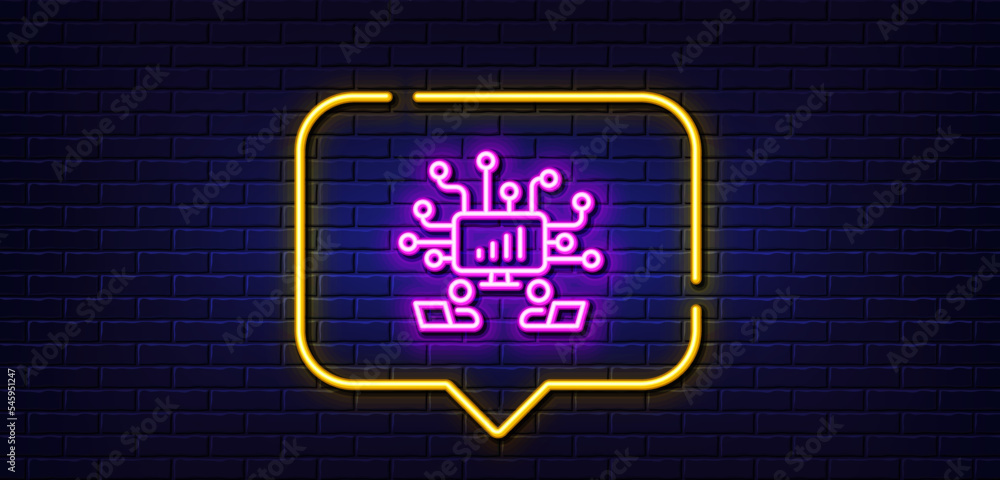 Neon light speech bubble. Teamwork line icon. Remote office sign. Team employees symbol. Neon light background. Teamwork glow line. Brick wall banner. Vector Neon light speech bubble. Teamwork line icon. Remote office sign. Team employees symbol. Neon light background. Teamwork glow line. Brick wall banner. Vector