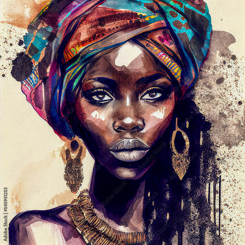 Portrait of a African Woman, Generative AI Illustration Stock ...