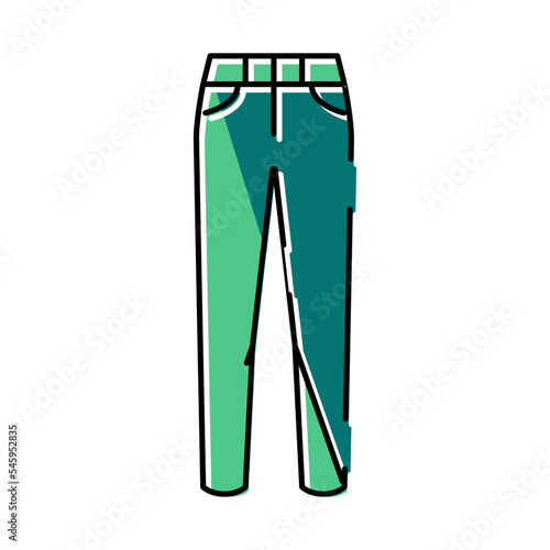 high waist pants clothes color icon vector illustration