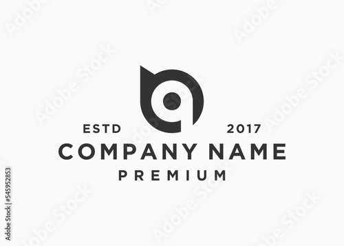 letter ba circle logo design vector illustration template