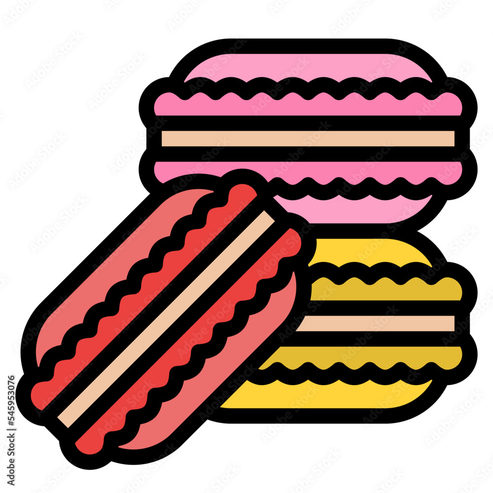 Naklejka premium macaron sweet dessert icon