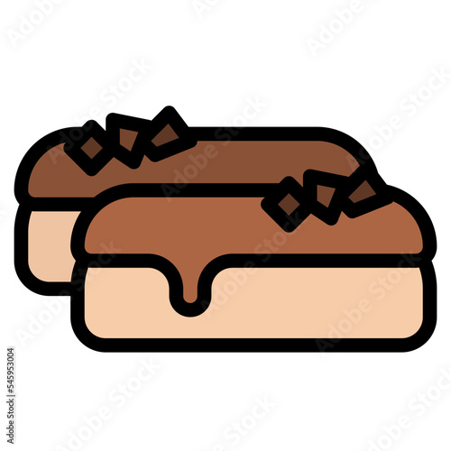 eclair sweet dessert bakery icon