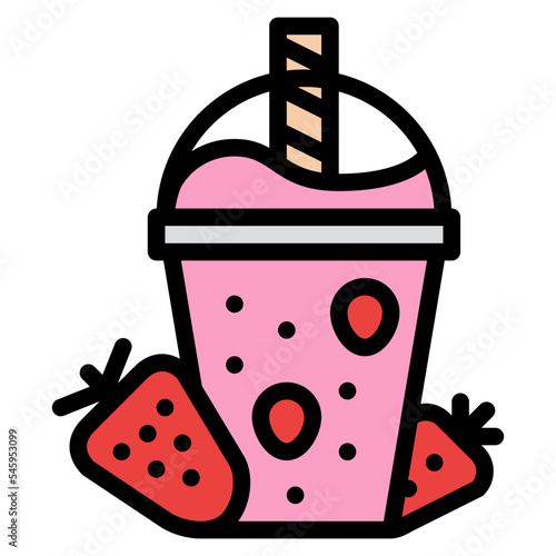 strawberry smoothie sweet drink icon