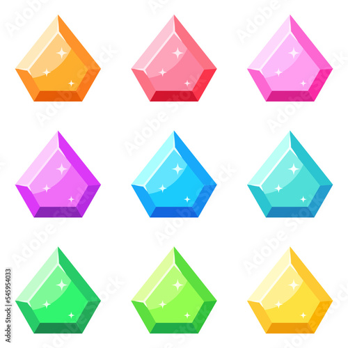 Free Download Set of gems in flat style isolated - GFXLoad