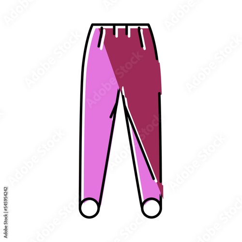 stirrup pants apparel color icon vector illustration