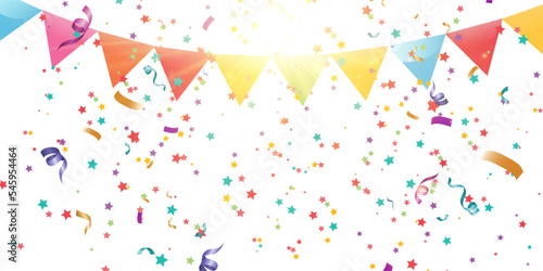 Lots of colorful tiny confetti and ribbons on transparent background. Festive event and party. Multicolor background.Colorful bright confetti isolated on transparent background. 
