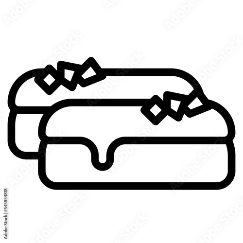 eclair sweet dessert bakery icon